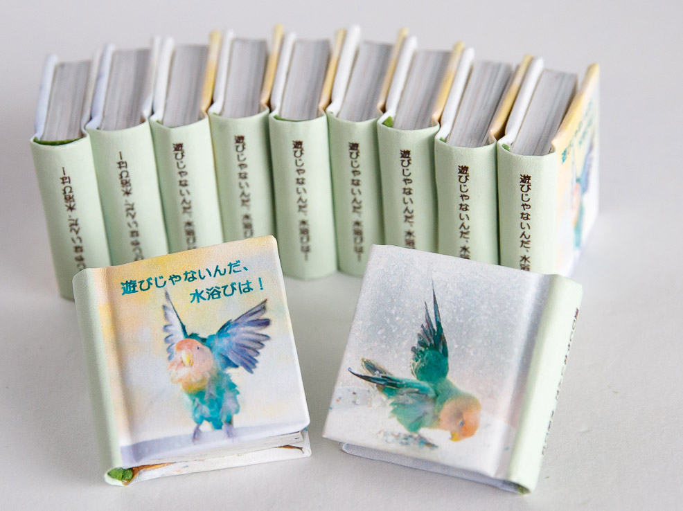 2.5cmサイズのしおりの水浴びミニ写真集